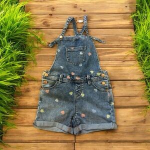 Cat & Jack Denim Overalls with Colorful Hearts